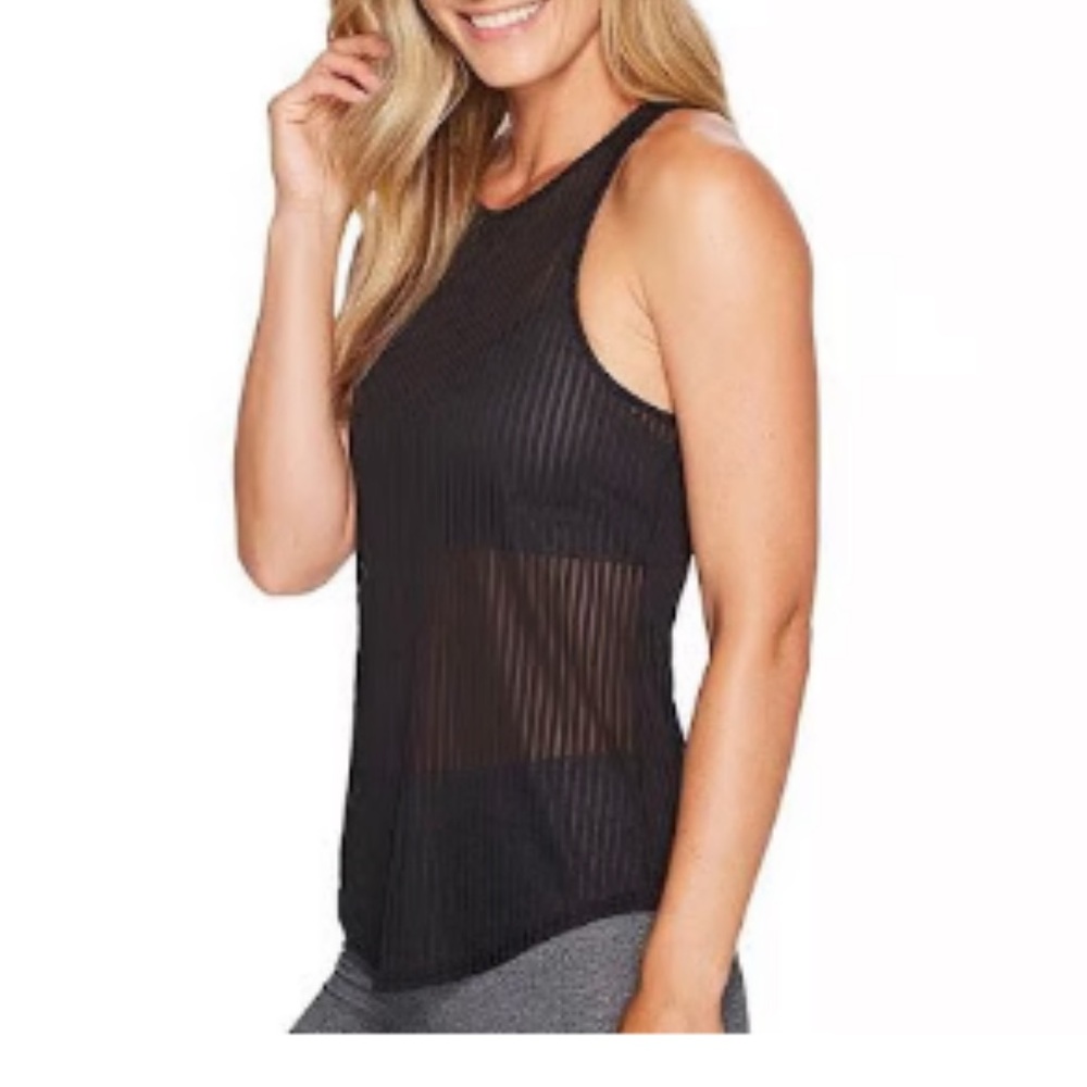 ALO Yoga Black Mesh Tank Top